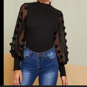 Black knit top size medium